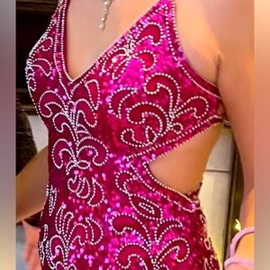 Fuchsia Homecoming Sequined Dress size 6